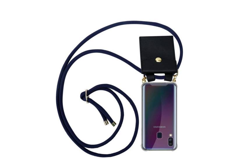 Cadorabo Handyhülle für Samsung Galaxy A40 Kette Samsung Galaxy A40, Flexible TPU Silikon Handy Schutzhülle - Hülle - mit Handykette von Cadorabo