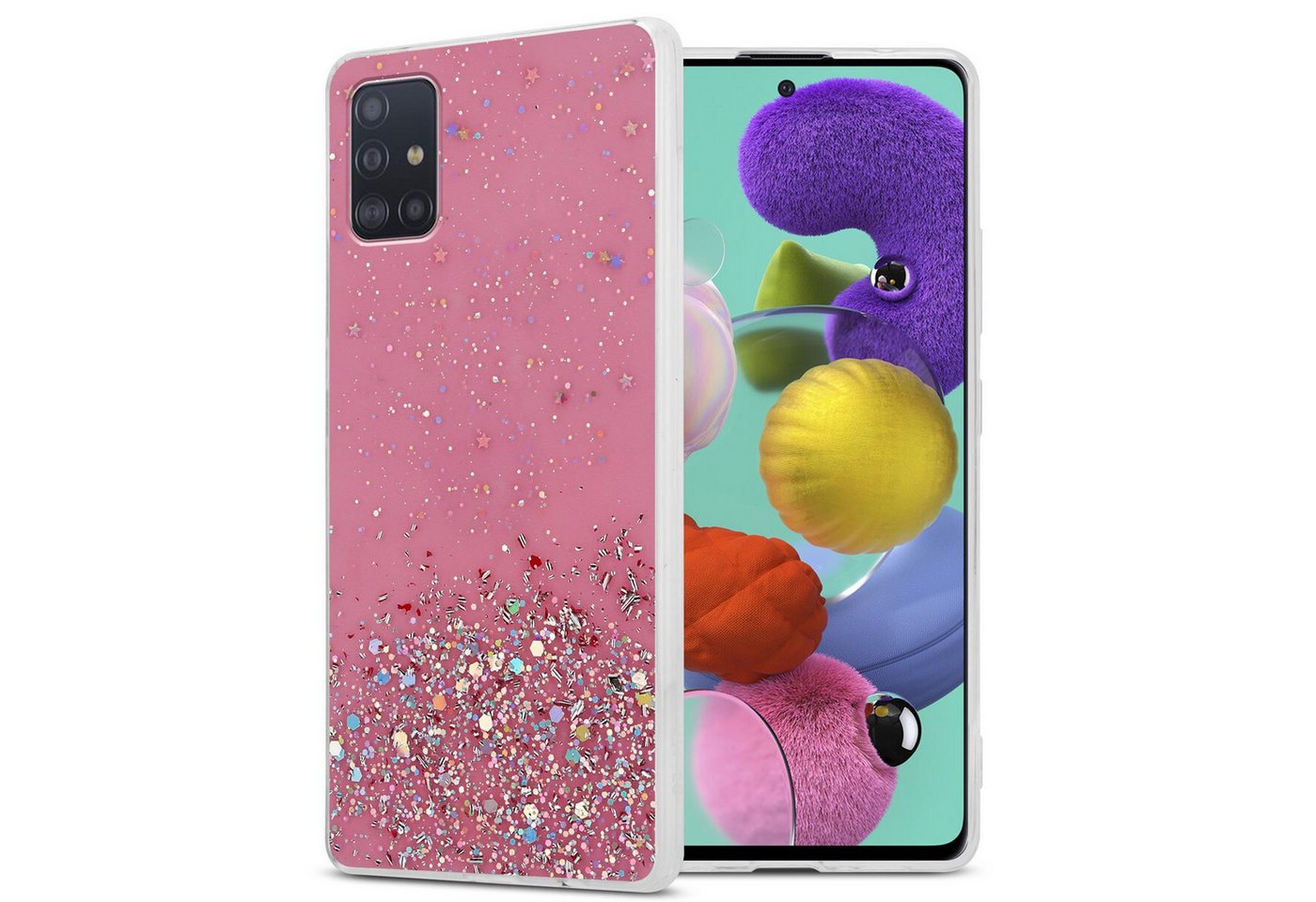 Cadorabo Handyhülle für Samsung Galaxy A51 4G / M40s Hülle Samsung Galaxy A51 4G / M40s, Flexible TPU Silikon Handy Schutzhülle - Hülle - mit Glitzer Cadorabo Handyhülle für Samsung Galaxy A51 4G / M40s Hülle Samsung Galaxy A51 4G / M40s, Flexible TPU Silikon Handy Schutzhülle - Hülle - mit Glitzer von Cadorabo