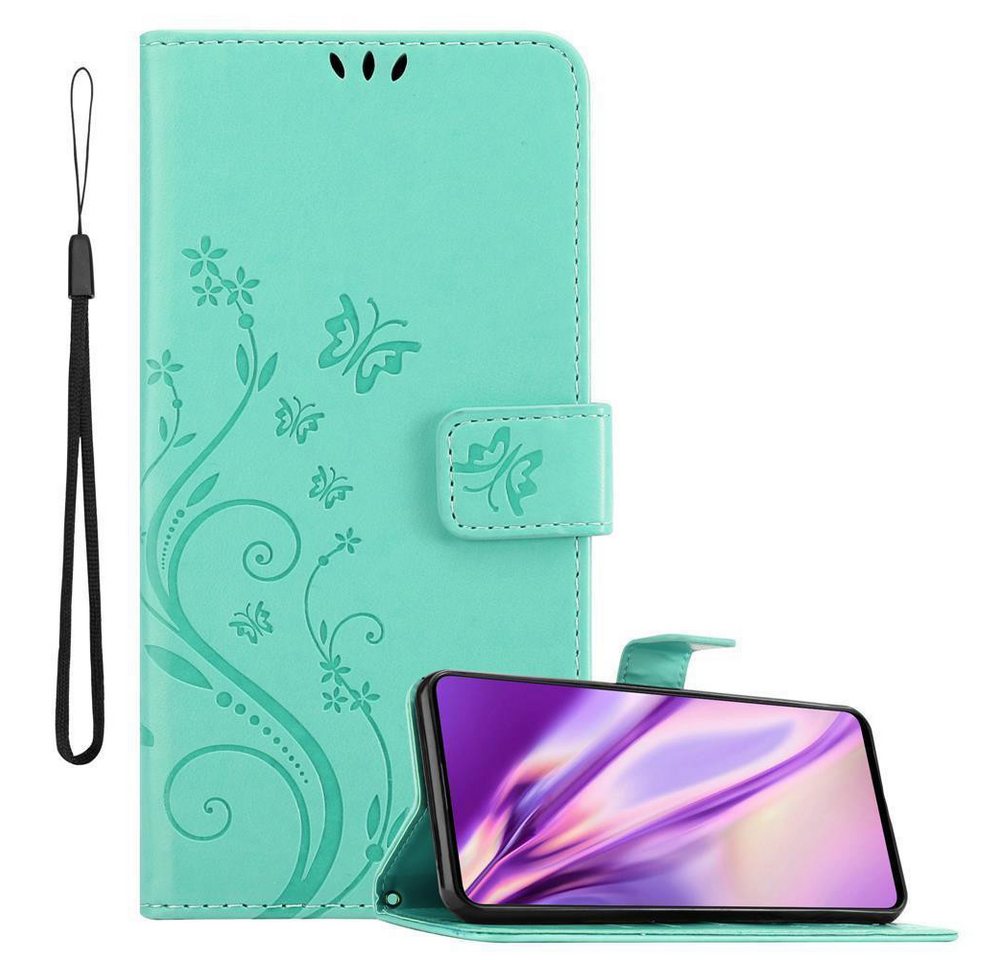 Cadorabo Handyhülle für Samsung Galaxy A51 4G / M40s Hülle Samsung Galaxy A51 4G / M40s, Hülle Schutzhülle Blumen Flower mit Standfunktion Kartenfach Magnet von Cadorabo