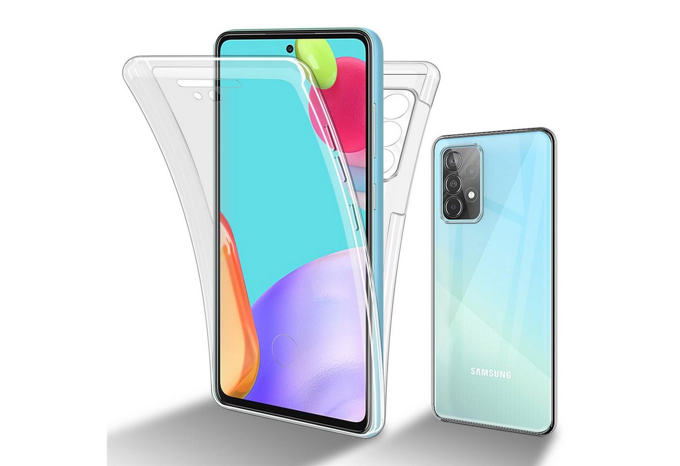 Cadorabo Handyhülle für Samsung Galaxy A52 (4G / 5G) / A52s Hülle Samsung Galaxy A52 (4G / 5G) / A52s, Flexible Case Handy Schutzhülle - Hülle - Back Cover 360° Grad von Cadorabo
