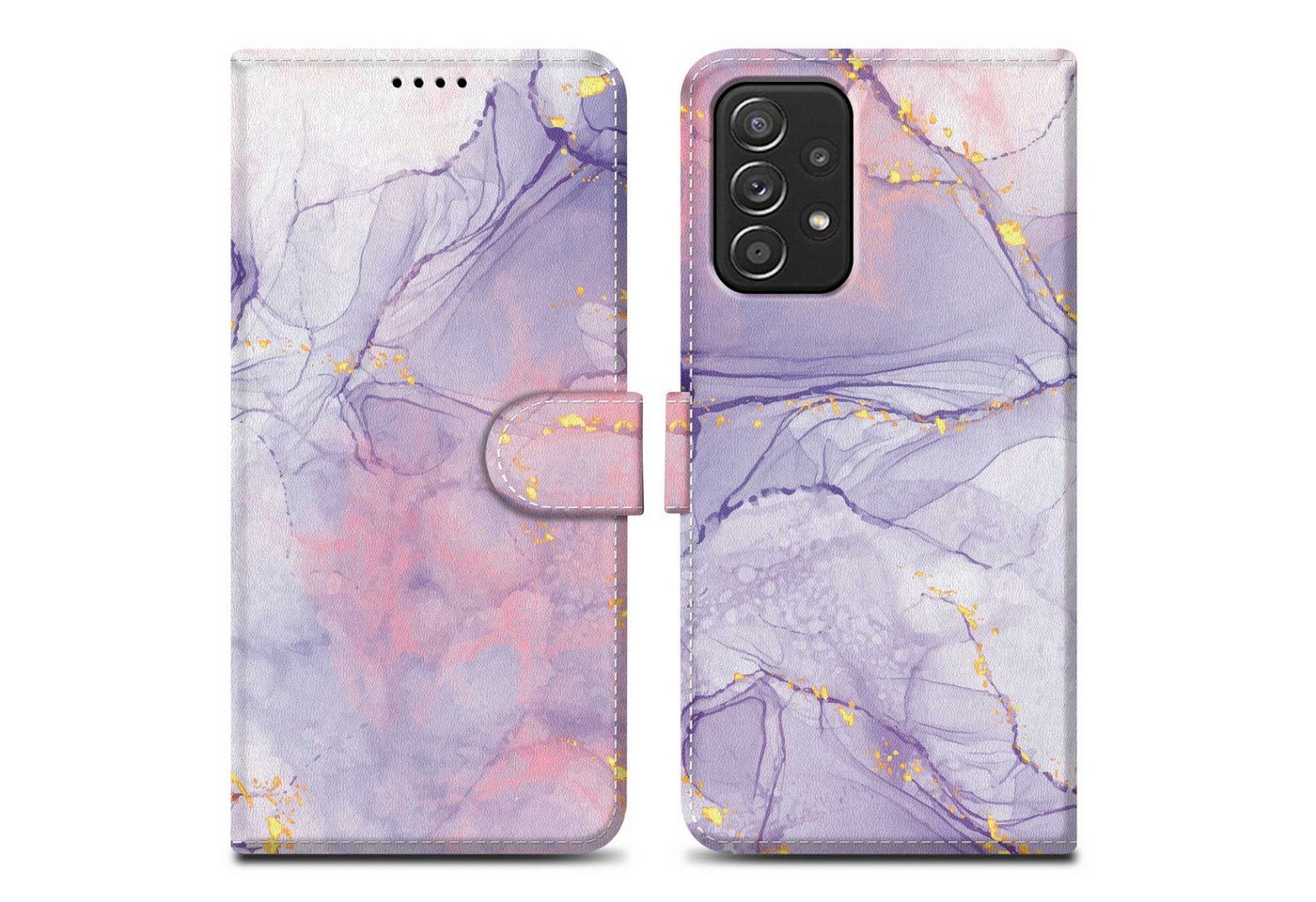 Cadorabo Handyhülle für Samsung Galaxy A52 (4G / 5G) / A52s Hülle Samsung Galaxy A52 (4G / 5G) / A52s, Handy Schutzhülle - Hülle, Standfunktion, Kartenfach, Magnetverschluss von Cadorabo