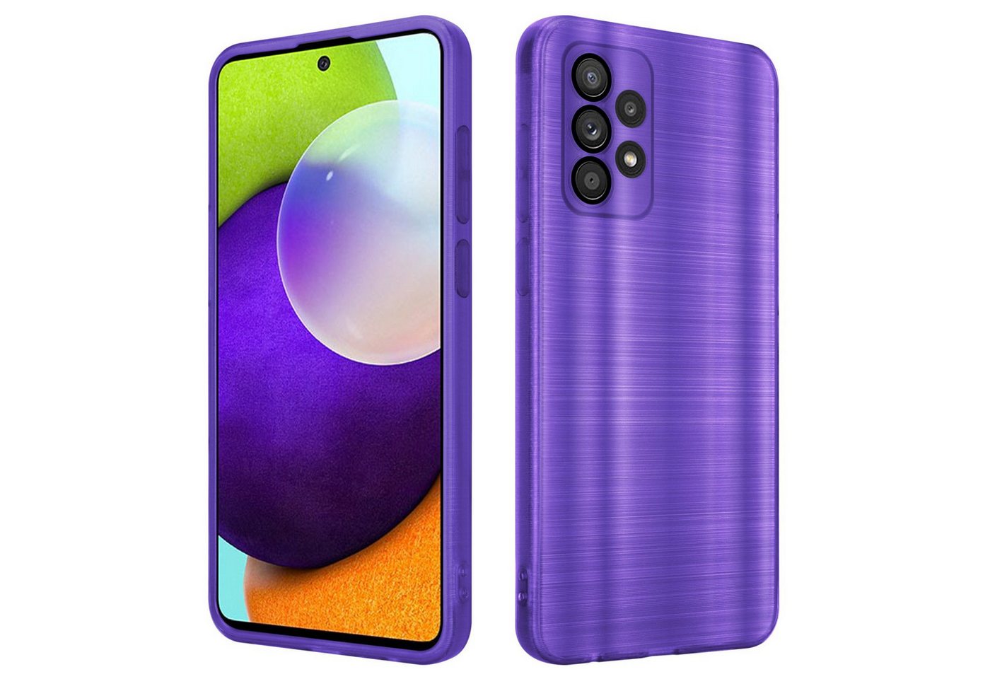 Cadorabo Handyhülle für Samsung Galaxy A52 (4G / 5G) / A52s Hülle Samsung Galaxy A52 (4G / 5G) / A52s, Schutzhülle - TPU Silikon Hülle - im Brushed Design von Cadorabo