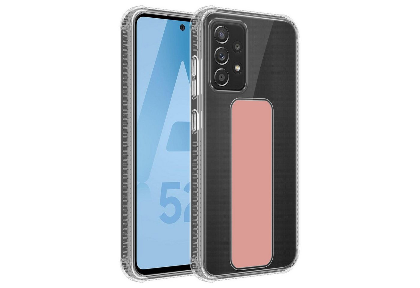 Cadorabo Handyhülle für Samsung Galaxy A52 (4G / 5G) / A52s Hülle Samsung Galaxy A52 (4G / 5G) / A52s, Schutzhülle - TPU Silikon Hülle - mit Halterung - Standfunktion von Cadorabo
