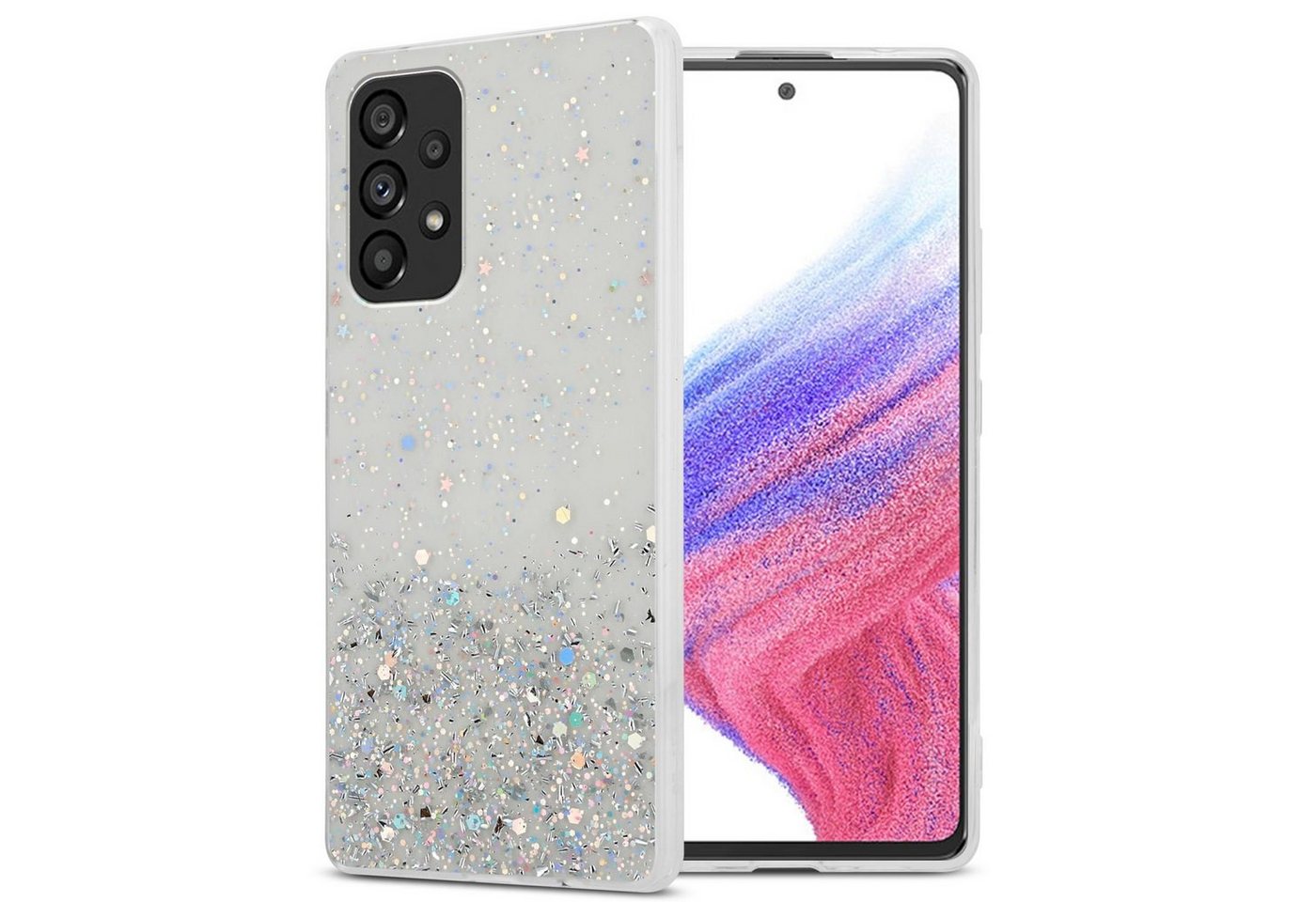 Cadorabo Handyhülle für Samsung Galaxy A53 5G Hülle Samsung Galaxy A53 5G, Flexible TPU Silikon Handy Schutzhülle - Hülle - mit Glitzer Cadorabo Handyhülle für Samsung Galaxy A53 5G Hülle Samsung Galaxy A53 5G, Flexible TPU Silikon Handy Schutzhülle - Hülle - mit Glitzer von Cadorabo