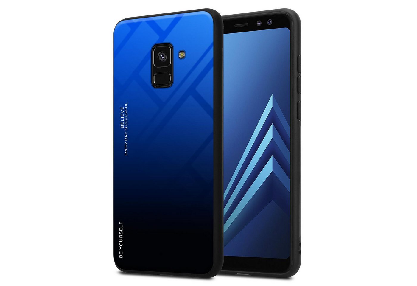 Cadorabo Handyhülle Samsung Galaxy A8 2018 Samsung Galaxy A8 2018, Robustes Hard Case - Handy Schutzhülle - Hülle - Back Cover Bumper von Cadorabo