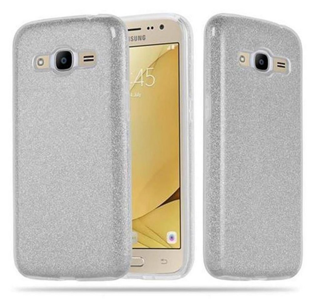 Cadorabo Handyhülle Samsung Galaxy J2 2016 Samsung Galaxy J2 2016, Flexible TPU Silikon Handy Schutzhülle - Hülle - mit Glitzer von Cadorabo