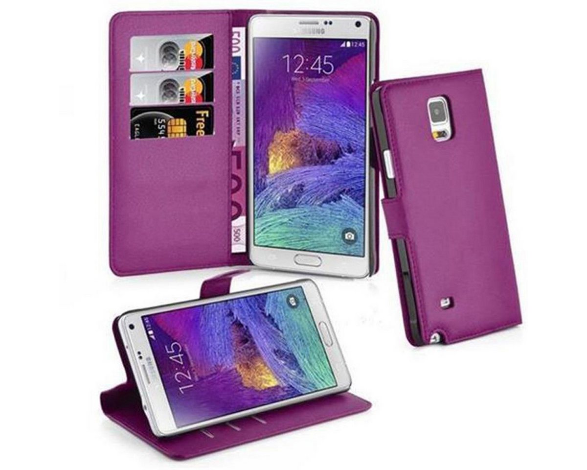 Cadorabo Handyhülle Samsung Galaxy NOTE 4 Samsung Galaxy NOTE 4, Klappbare Handy Schutzhülle - Hülle - mit Standfunktion und Kartenfach von Cadorabo