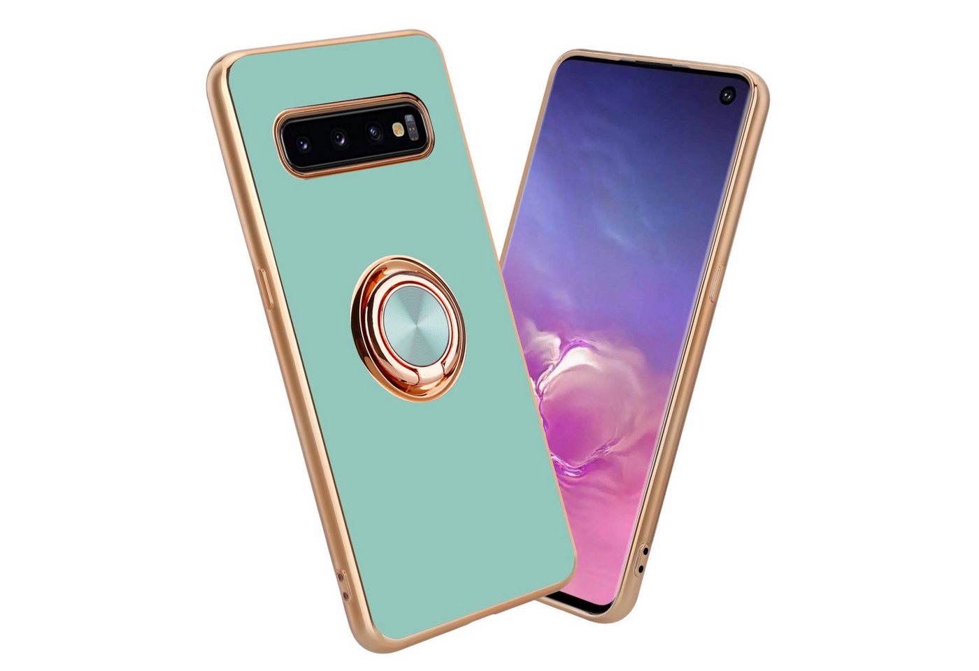 Cadorabo Handyhülle für Samsung Galaxy S10 PLUS Hülle Samsung Galaxy S10 PLUS, Schutzhülle - TPU Silikon Hülle - mit Kameraschutz und Ring Cadorabo Handyhülle für Samsung Galaxy S10 PLUS Hülle Samsung Galaxy S10 PLUS, Schutzhülle - TPU Silikon Hülle - mit Kameraschutz und Ring von Cadorabo