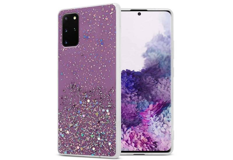 Cadorabo Handyhülle für Samsung Galaxy S20 PLUS Hülle Samsung Galaxy S20 PLUS, Flexible TPU Silikon Handy Schutzhülle - Hülle - mit Glitzer von Cadorabo