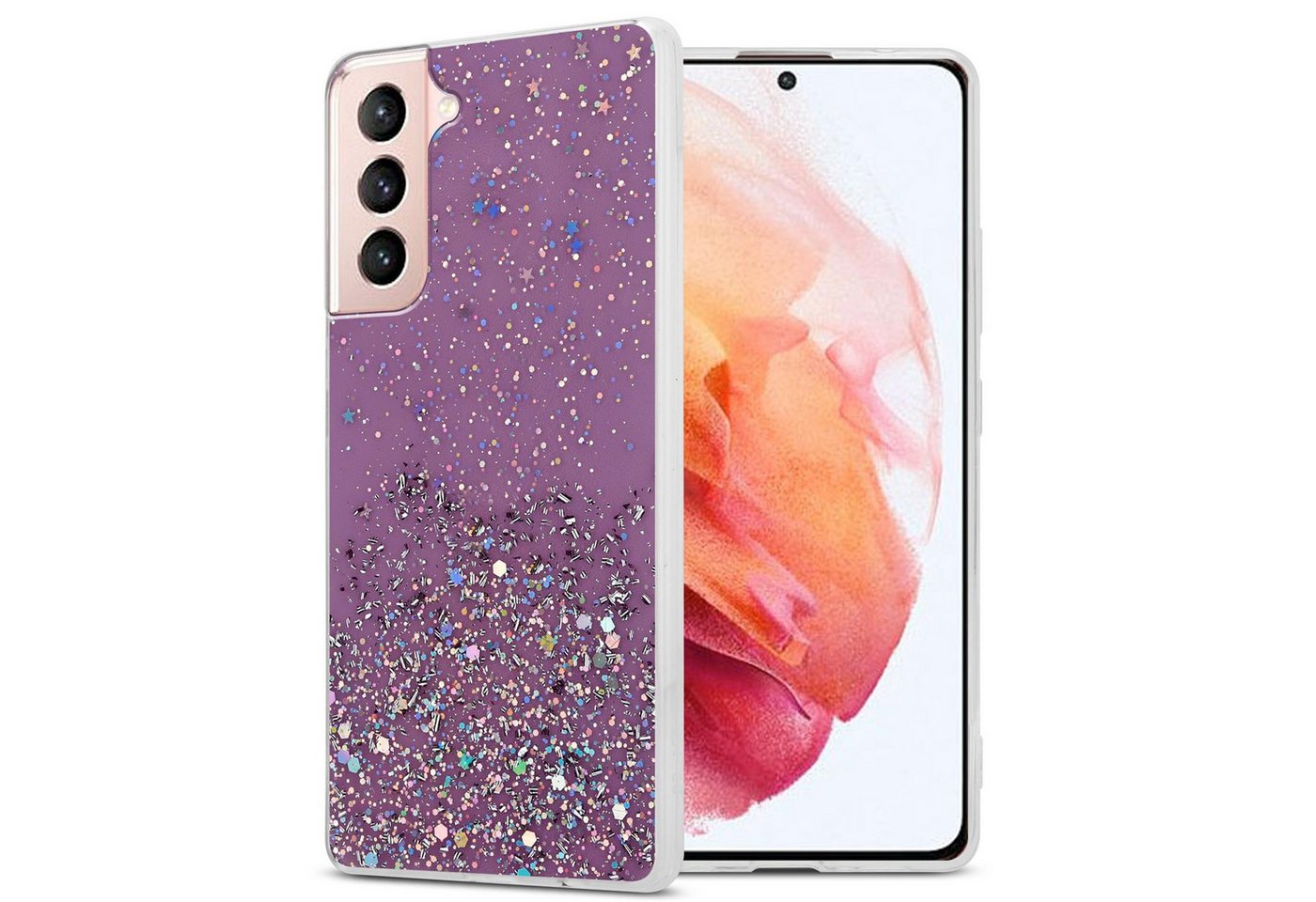 Cadorabo Handyhülle für Samsung Galaxy S21 5G Hülle Samsung Galaxy S21 5G, Flexible TPU Silikon Handy Schutzhülle - Hülle - mit Glitzer Cadorabo Handyhülle für Samsung Galaxy S21 5G Hülle Samsung Galaxy S21 5G, Flexible TPU Silikon Handy Schutzhülle - Hülle - mit Glitzer von Cadorabo