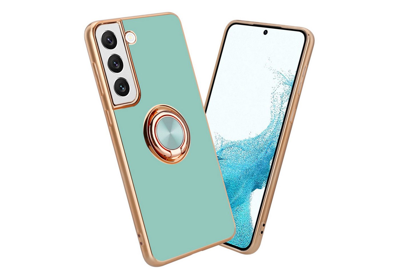 Cadorabo Handyhülle für Samsung Galaxy S22 PLUS Hülle Samsung Galaxy S22 PLUS, Schutzhülle - TPU Silikon Hülle - mit Kameraschutz und Ring Cadorabo Handyhülle für Samsung Galaxy S22 PLUS Hülle Samsung Galaxy S22 PLUS, Schutzhülle - TPU Silikon Hülle - mit Kameraschutz und Ring von Cadorabo