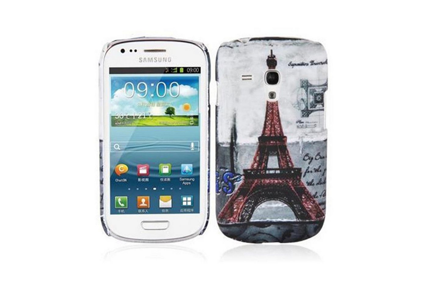 Cadorabo Handyhülle Samsung Galaxy S3 MINI Samsung Galaxy S3 MINI, Handy Schutzhülle - Hülle - Robustes Hard Cover Back Case - Aufdruck von Cadorabo