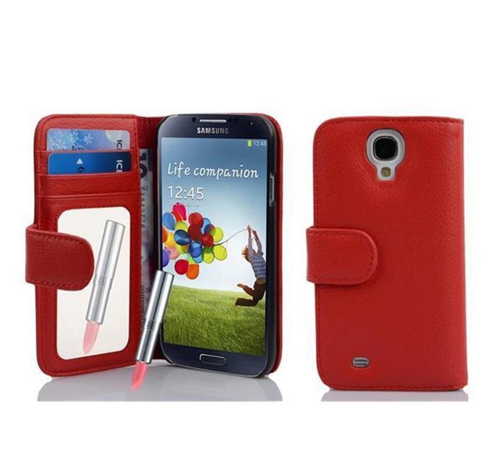 Cadorabo Handyhülle Samsung Galaxy S4 Samsung Galaxy S4, Handy Schutzhülle - Hülle, Robustes Cover, mit Kartenfach, mit Spiegel von Cadorabo