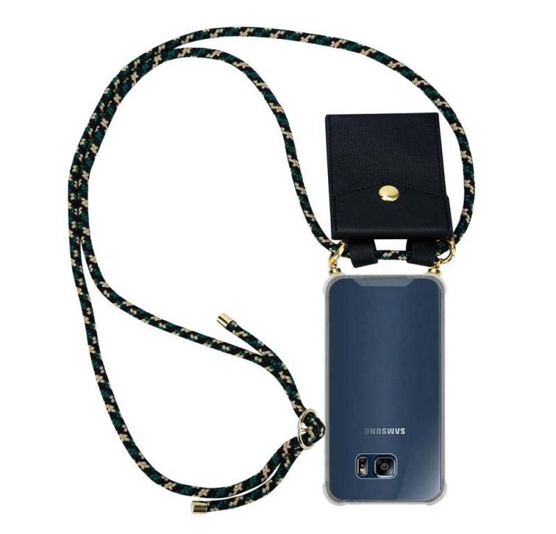 Cadorabo Handyhülle für Samsung Galaxy S6 EDGE Kette Samsung Galaxy S6 EDGE, Flexible TPU Silikon Handy Schutzhülle - Hülle - mit Handykette von Cadorabo