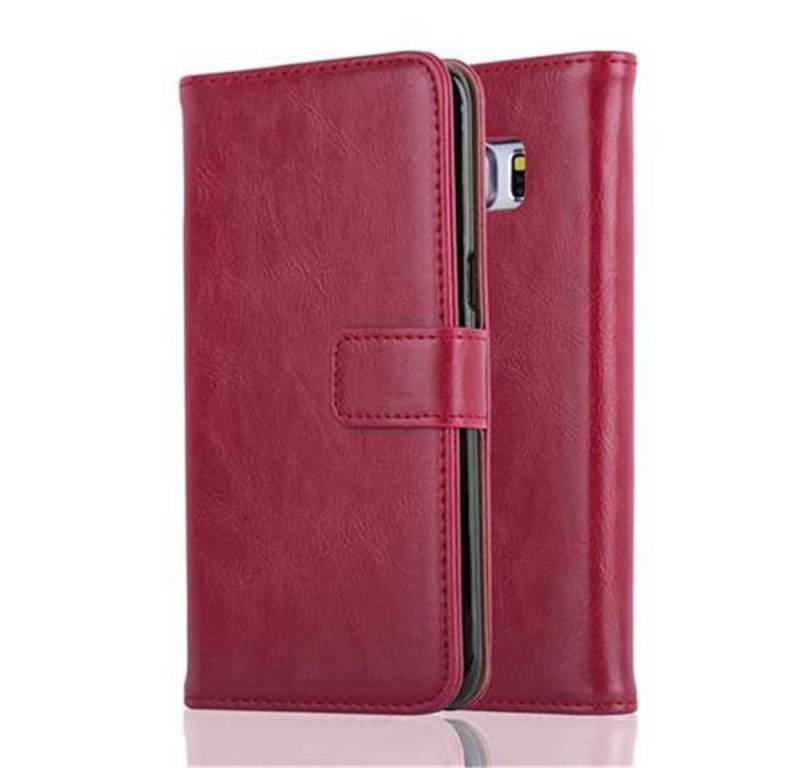 Cadorabo Handyhülle für Samsung Galaxy S6 EDGE Hülle Samsung Galaxy S6 EDGE, Klappbare Handy Schutzhülle - Hülle - mit Standfunktion und Kartenfach von Cadorabo