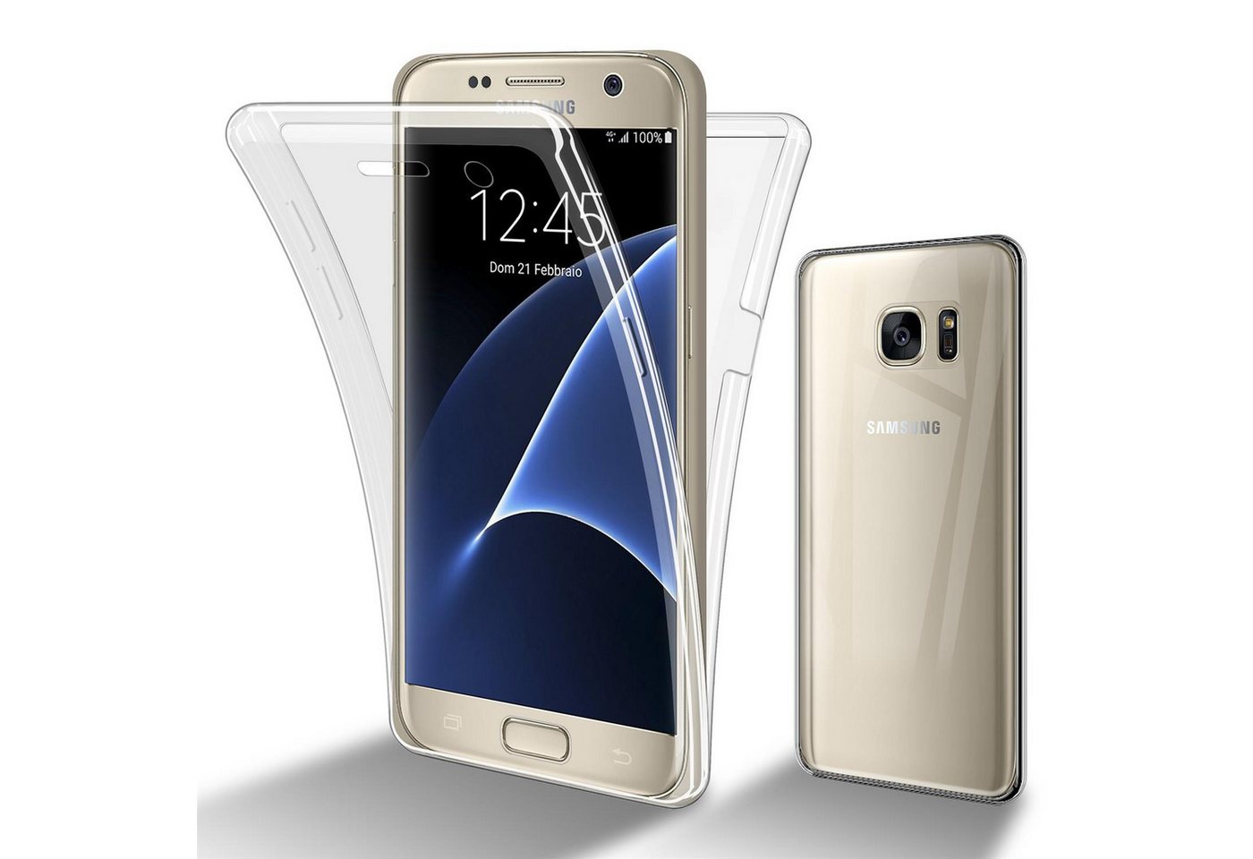Cadorabo Handyhülle für Samsung Galaxy S7 Hülle Samsung Galaxy S7, Flexible Case Handy Schutzhülle - Hülle - Back Cover 360° Grad von Cadorabo