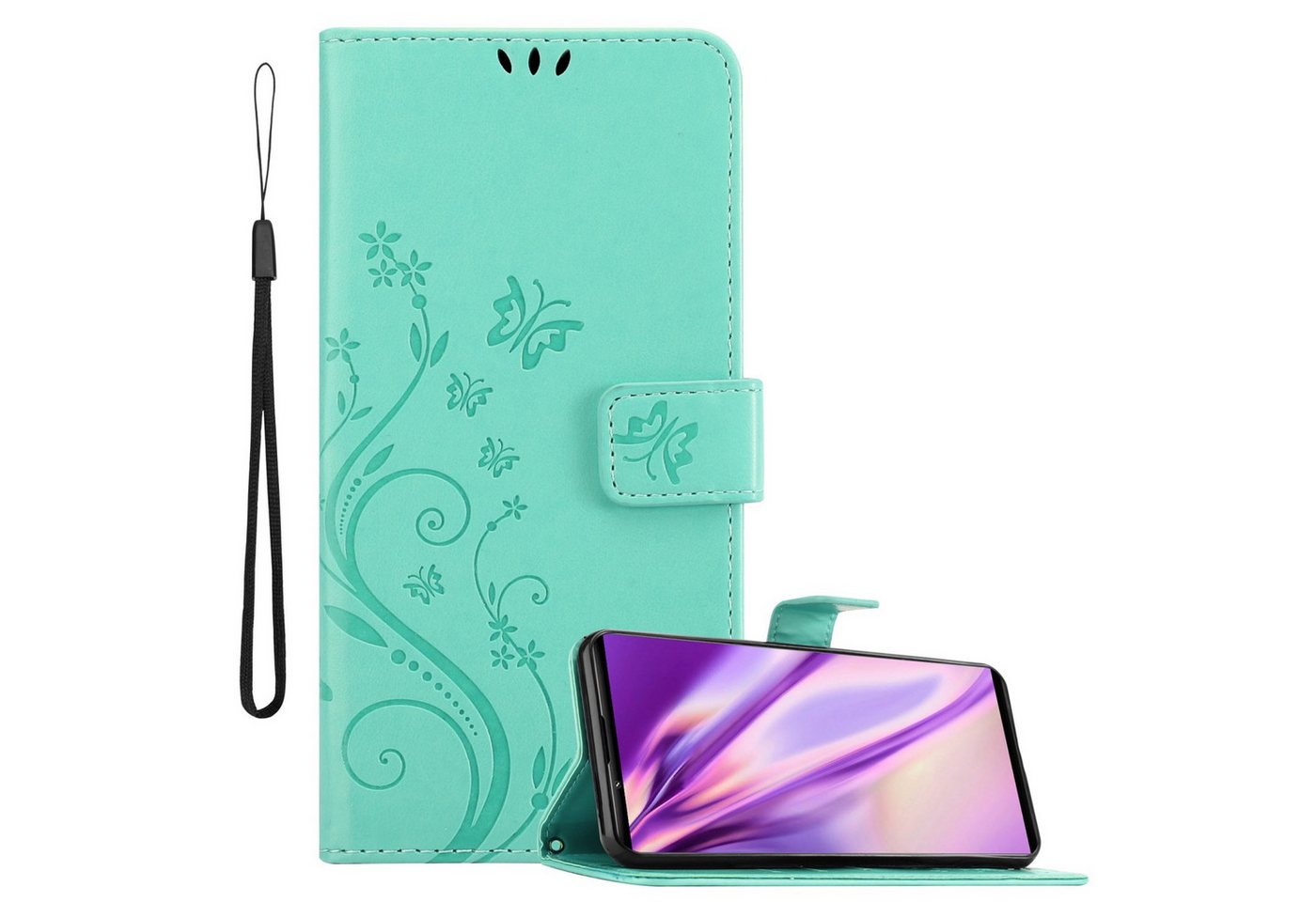 Cadorabo Handyhülle für Sony Xperia 1 III Hülle Sony Xperia 1 III, Hülle Schutzhülle Blumen Flower mit Standfunktion Kartenfach Magnet Cadorabo Handyhülle für Sony Xperia 1 III Hülle Sony Xperia 1 III, Hülle Schutzhülle Blumen Flower mit Standfunktion Kartenfach Magnet von Cadorabo