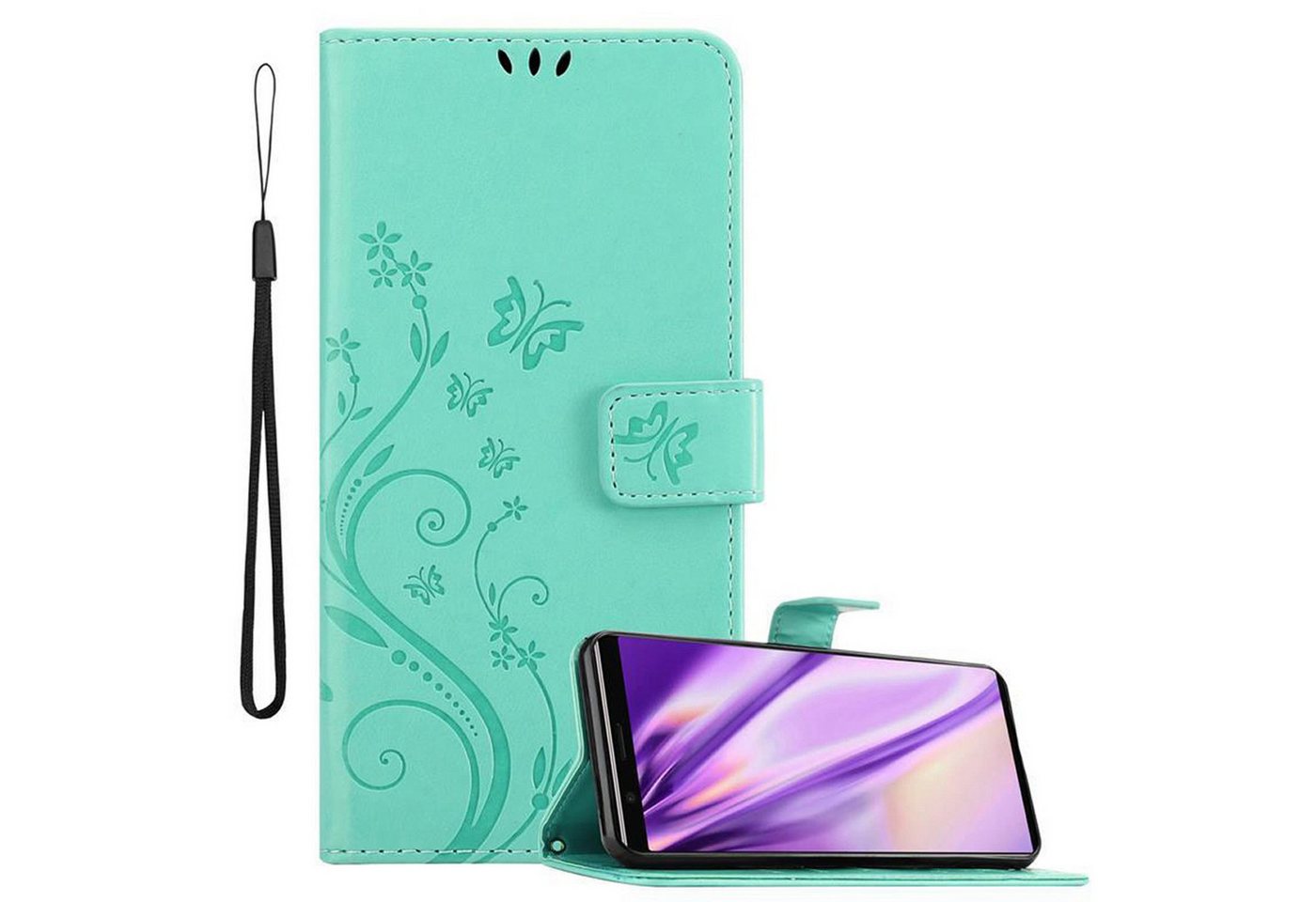 Cadorabo Handyhülle für Sony Xperia 5 Hülle Sony Xperia 5, Hülle Schutzhülle Blumen Flower mit Standfunktion Kartenfach Magnet Cadorabo Handyhülle für Sony Xperia 5 Hülle Sony Xperia 5, Hülle Schutzhülle Blumen Flower mit Standfunktion Kartenfach Magnet von Cadorabo