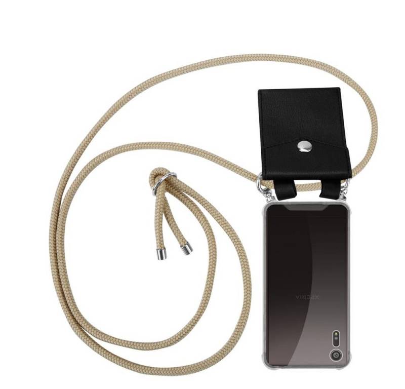 Cadorabo Handyhülle für Sony Xperia XZ / XZs Kette Sony Xperia XZ / XZs, Flexible TPU Silikon Handy Schutzhülle - Hülle - mit Handykette von Cadorabo