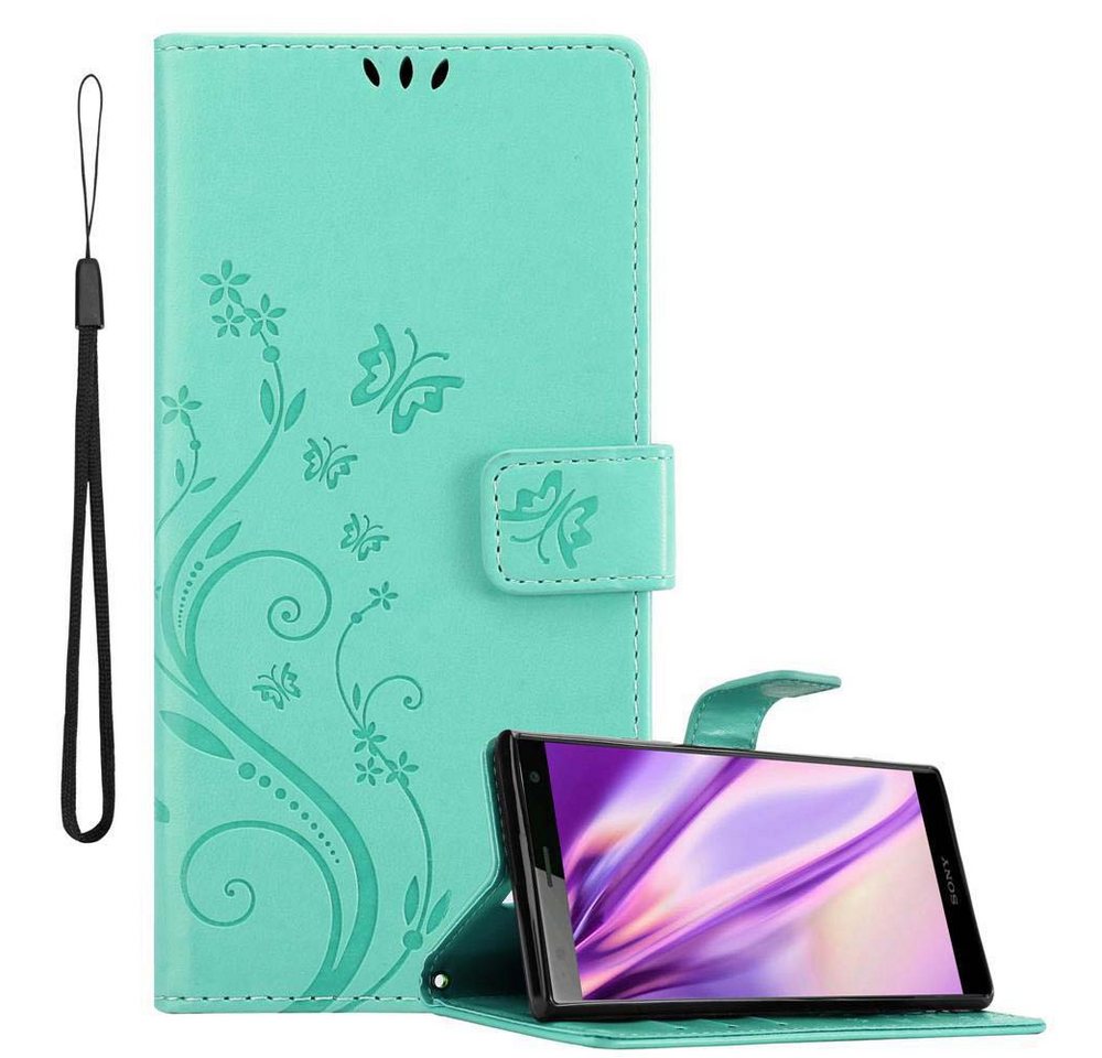 Cadorabo Handyhülle für Sony Xperia XZ2 Hülle Sony Xperia XZ2, Hülle Schutzhülle Blumen Flower mit Standfunktion Kartenfach Magnet Cadorabo Handyhülle für Sony Xperia XZ2 Hülle Sony Xperia XZ2, Hülle Schutzhülle Blumen Flower mit Standfunktion Kartenfach Magnet von Cadorabo