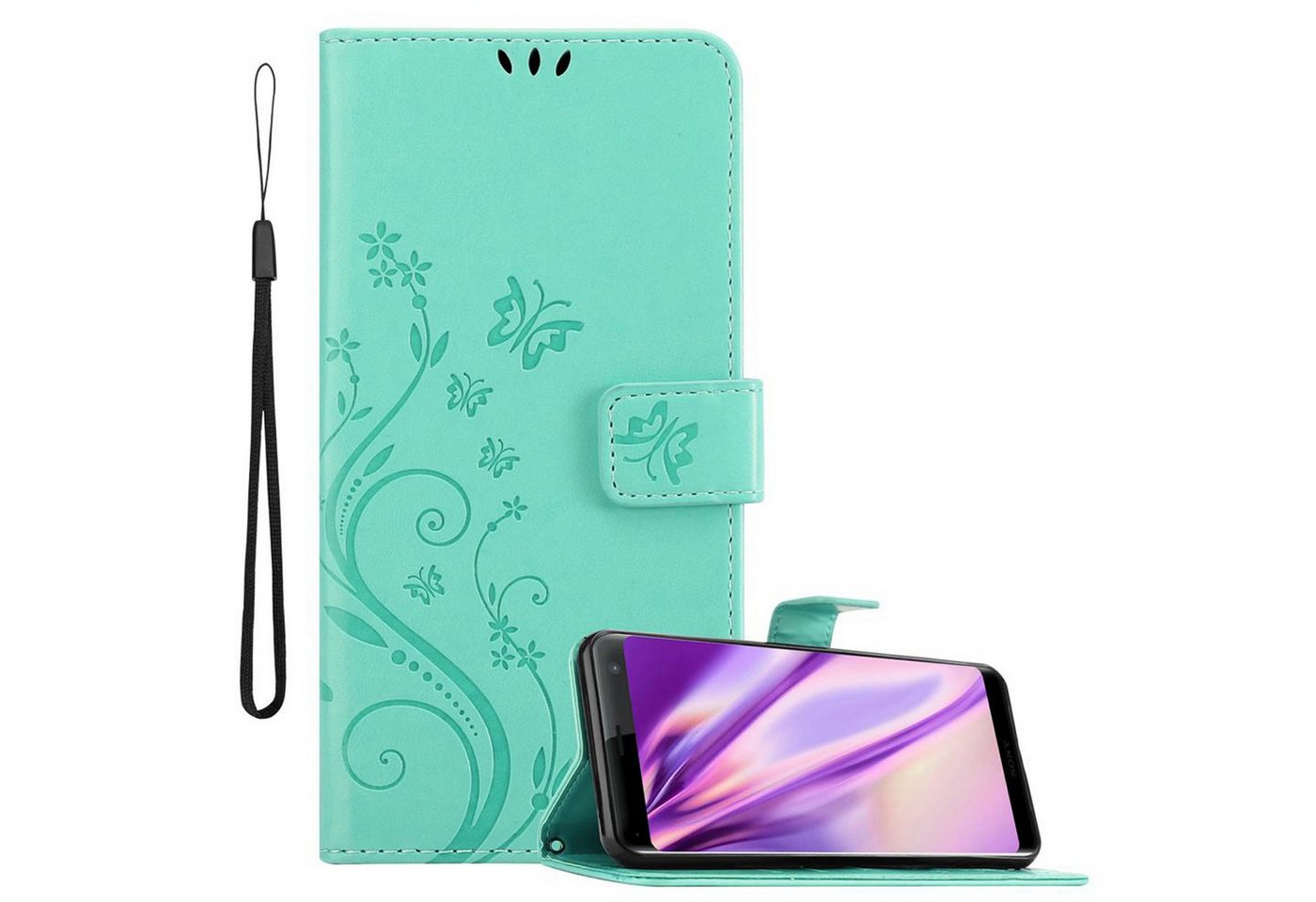 Cadorabo Handyhülle für Sony Xperia XZ3 Hülle Sony Xperia XZ3, Hülle Schutzhülle Blumen Flower mit Standfunktion Kartenfach Magnet Cadorabo Handyhülle für Sony Xperia XZ3 Hülle Sony Xperia XZ3, Hülle Schutzhülle Blumen Flower mit Standfunktion Kartenfach Magnet von Cadorabo