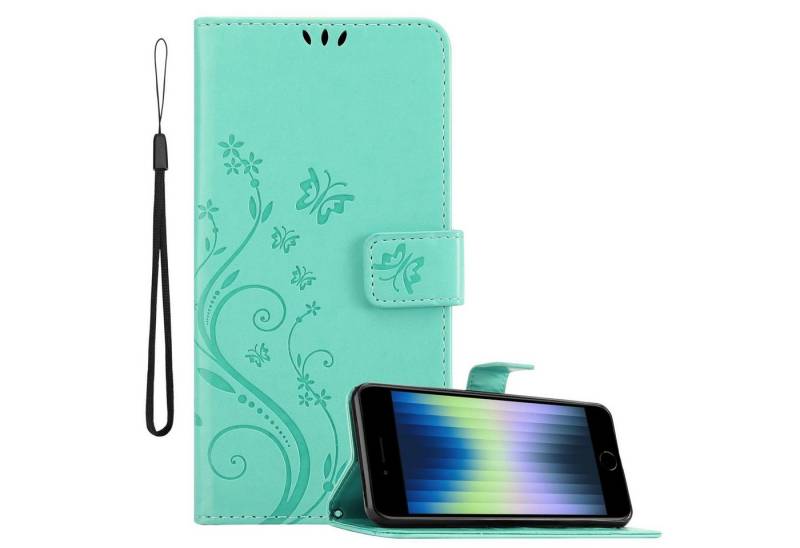 Cadorabo Handyhülle für Apple iPhone SE4 Hülle Apple iPhone SE4, Hülle Schutzhülle Blumen Flower mit Standfunktion Kartenfach Magnet von Cadorabo