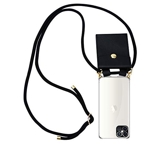Cadorabo Handykette kompatibel mit Apple iPhone 12 PRO MAX Schutzhülle TPU Silikon Case Necklace Design Slim Kratzfest Kordel Band mit Etui Rundumschutz Case Hülle für iPhone 12 PRO MAX in Schwarz Cadorabo Handykette kompatibel mit Apple iPhone 12 PRO MAX Schutzhülle TPU Silikon Case Necklace Design Slim Kratzfest Kordel Band mit Etui Rundumschutz Case Hülle für iPhone 12 PRO MAX in Schwarz von Cadorabo