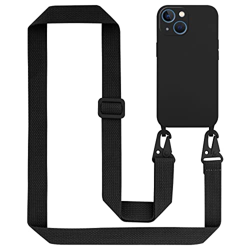 Cadorabo Handykette kompatibel mit Apple iPhone 13 Mini Schutzhülle TPU Liquid Silikon Case Necklace mit verstellbarem Band Kordel Band mit Etui Rundumschutz Case Hülle für iPhone 13 Mini in Schwarz Cadorabo Handykette kompatibel mit Apple iPhone 13 Mini Schutzhülle TPU Liquid Silikon Case Necklace mit verstellbarem Band Kordel Band mit Etui Rundumschutz Case Hülle für iPhone 13 Mini in Schwarz von Cadorabo