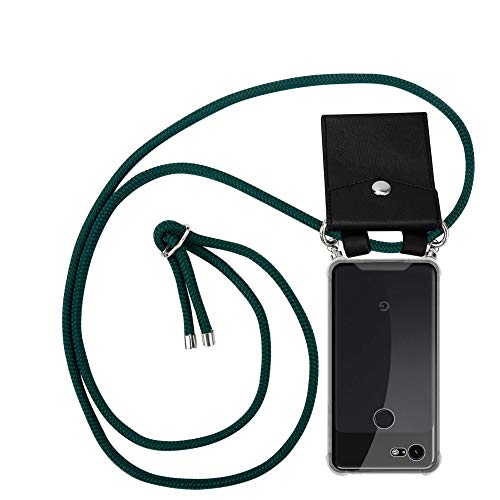 Cadorabo Handykette kompatibel mit Google Pixel 3 Schutzhülle TPU Silikon Case Necklace Design Slim Kratzfest Kordel Band mit Etui Rundumschutz Case Hülle für Google Pixel 3 in Grün von Cadorabo