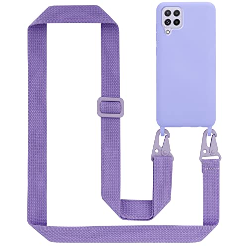Cadorabo Handykette kompatibel mit Samsung Galaxy A22 4G M22 M32 4G Schutzhülle TPU Liquid Silikon Case Necklace mit verstellbarem Band Kordel mit Etui Case Hülle für Galaxy A22 4G M22 M32 4G in Lila Cadorabo Handykette kompatibel mit Samsung Galaxy A22 4G M22 M32 4G Schutzhülle TPU Liquid Silikon Case Necklace mit verstellbarem Band Kordel mit Etui Case Hülle für Galaxy A22 4G M22 M32 4G in Lila von Cadorabo