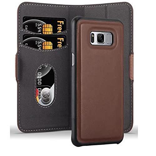 Cadorabo Hülle kompatibel mit Samsung Galaxy S8 Plus 2in1 aus Premium Kunst Leder Flip Klappbare Stoßfeste Magnetische [Standfunktion] [Kartenfächern] Cover Hülle für Galaxy S8 Plus Tasche in Braun von Cadorabo