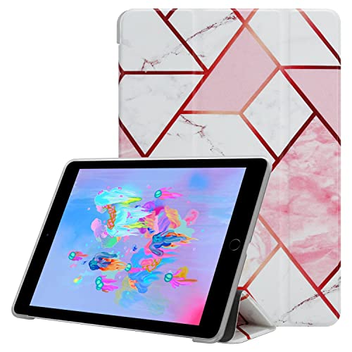 Cadorabo Hülle kompatibel mit Apple iPad AIR 2 2014 AIR 2013 PRO (9.7 Zoll) Handyhülle aus Kunst Leder im Marmor Design [Kartenfächern] Case Hülle für iPad AIR 2 2014 AIR 2013 PRO (9.7 Zoll) in Weiß von Cadorabo