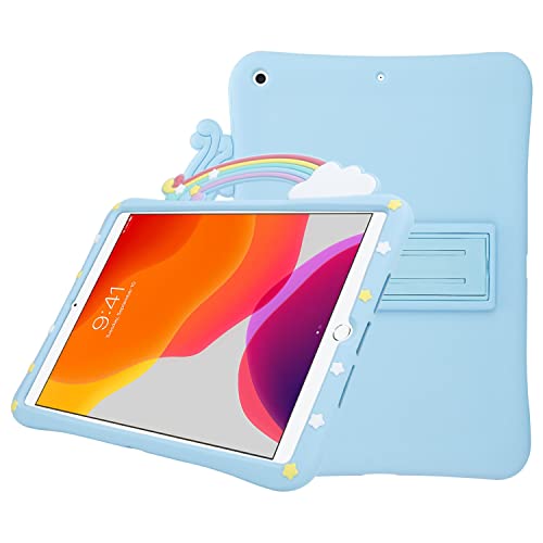 Cadorabo Hülle kompatibel mit Apple iPad Mini 4 (7.9 Zoll) Tablethülle für Kinder aus Premium Silikon und Kunstoff Stoßfeste Cover Hülle für iPad Mini 4 (7.9 Zoll) in Blau von Cadorabo