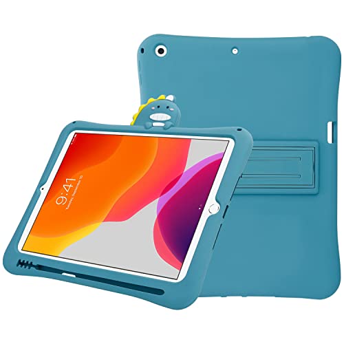 Cadorabo Hülle kompatibel mit Apple iPad Mini 5 (7.9 Zoll) Tablethülle für Kinder aus Premium Silikon und Kunstoff Stoßfeste Cover Hülle für iPad Mini 5 (7.9 Zoll) in Blau von Cadorabo