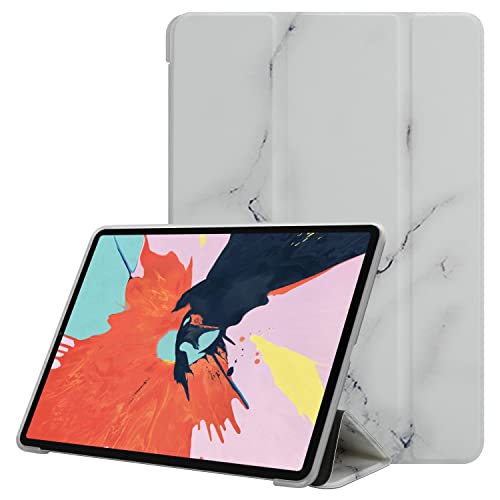 Cadorabo Hülle kompatibel mit Apple iPad PRO 11 2020/2021 (11 Zoll) Handyhülle aus Kunst Leder im Marmor Design Klappbare [Kartenfächern] Case Hülle für iPad PRO 11 2020/2021 (11 Zoll) in Weiß von Cadorabo
