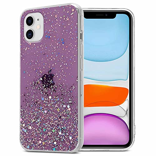 Cadorabo Hülle kompatibel mit Apple iPhone 11 PRO Rundumschutz TPU Silikon Case Mädchen Glitzer Strass Design Slim Kratzfest Weiche Gummi Bling Schutzhülle für Apple iPhone 11 PRO in Lila von Cadorabo