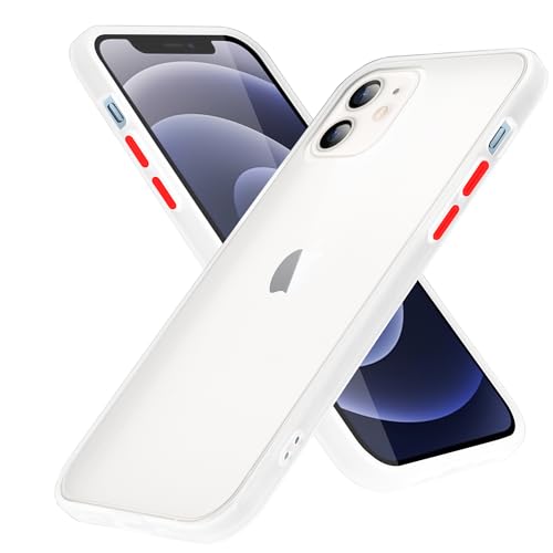 Cadorabo Hülle kompatibel mit Apple iPhone 12 12 PRO Schutzhülle TPU Silikon Case Hybrid Matt Design Anti Rutsch Slim Kratzfest Gummi mit Rundumschutz Case Hülle für iPhone 12 12 PRO in Transparent von Cadorabo