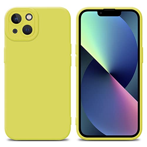 Cadorabo Hülle kompatibel mit Apple iPhone 14 Schutzhülle TPU Silikon Case Liquid Design mit Kameraschutz Slim Kratzfest Weiche Gummi mit Rundumschutz Case Hülle für iPhone 14 in Gelb von Cadorabo