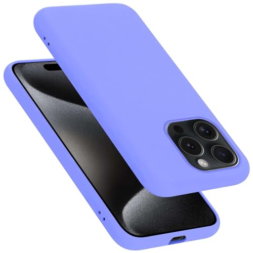 Cadorabo Hülle kompatibel mit Apple iPhone 15 PRO Schutzhülle TPU Silikon Case Liquid Design Slim Kratzfest Weiche Silikon Microfaser mit Rundumschutz Case Hülle für Apple iPhone 15 PRO in Lila von Cadorabo