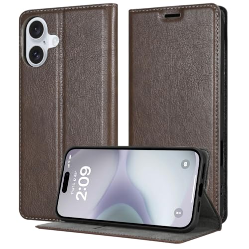 Cadorabo Hülle kompatibel mit Apple iPhone 16 in Kaffee BRAUN - Schutzhülle mit Magnetverschluss, Standfunktion und Kartenfach Cadorabo Hülle kompatibel mit Apple iPhone 16 in Kaffee BRAUN - Schutzhülle mit Magnetverschluss, Standfunktion und Kartenfach von Cadorabo