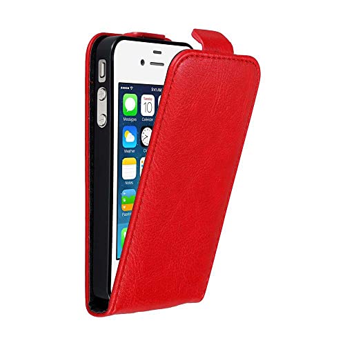 Cadorabo Hülle kompatibel mit Apple iPhone 4 / 4S Flip Design aus Premium Kunst Leder Flip Klappbare Stoßfeste Magnetische Cover Hülle für iPhone 4 / 4S Tasche in Rot Cadorabo Hülle kompatibel mit Apple iPhone 4 / 4S Flip Design aus Premium Kunst Leder Flip Klappbare Stoßfeste Magnetische Cover Hülle für iPhone 4 / 4S Tasche in Rot von Cadorabo