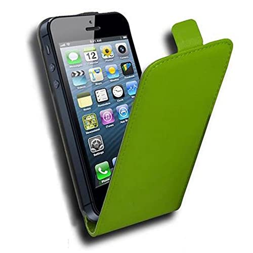 Cadorabo Hülle kompatibel mit Apple iPhone 5 / 5S / SE 2016 Flip Design aus Premium Kunst Leder Flip Klappbare Stoßfeste Magnetische Cover Hülle für iPhone 5 / 5S / SE 2016 Tasche in Grün Cadorabo Hülle kompatibel mit Apple iPhone 5 / 5S / SE 2016 Flip Design aus Premium Kunst Leder Flip Klappbare Stoßfeste Magnetische Cover Hülle für iPhone 5 / 5S / SE 2016 Tasche in Grün von Cadorabo