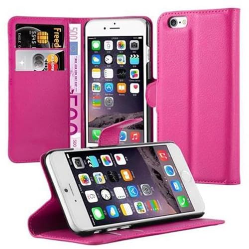 Cadorabo Hülle kompatibel mit Apple iPhone 6 / 6S Handyhülle aus Premium Kunst Leder Flip Klappbare Stoßfeste Magnetische [Standfunktion] [Kartenfächern] Cover Hülle für iPhone 6 / 6S Tasche in Pink von Cadorabo