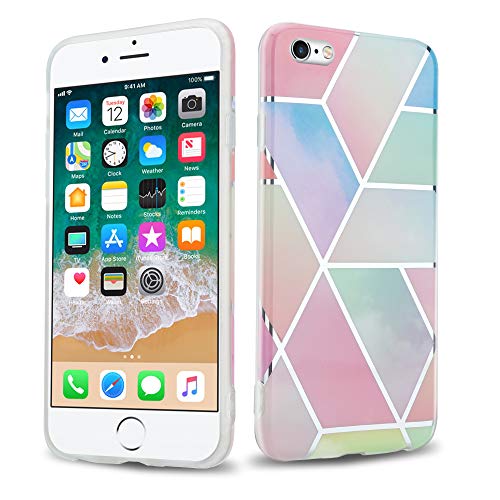 Cadorabo Hülle kompatibel mit Apple iPhone 6 / 6S Schutzhülle TPU Silikon Case Marmor Design Slim Kratzfest Weiche Gummi mit Rundumschutz Case Hülle für iPhone 6 / 6S in Rosa von Cadorabo