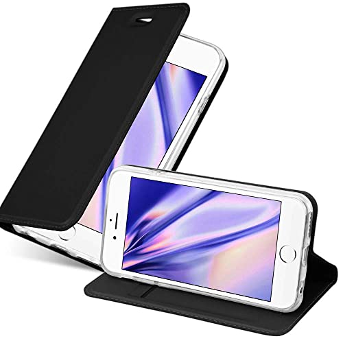 Cadorabo Hülle kompatibel mit Apple iPhone 6 Plus / 6S Plus aus Kunst Leder Flip Klappbare Magnetische [Standfunktion] [Kartenfächern] Cover Hülle für iPhone 6 Plus / 6S Plus Tasche in Schwarz von Cadorabo