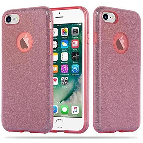 Cadorabo Hülle kompatibel mit Apple iPhone 7 7S 8 SE 2020 Schutzhülle TPU Silikon Case Glitzer Design Anti Rutsch Slim Kratzfest Gummi mit Rundumschutz Case Hülle für iPhone 7 7S 8 SE 2020 in Rosa von Cadorabo