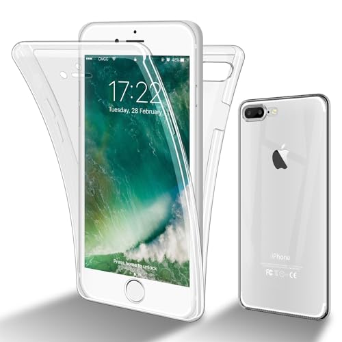 Cadorabo Hülle kompatibel mit Apple iPhone 7 Plus / 7S Plus / 8 Plus Schutzhülle TPU Silikon Case 360 Slim Kratzfest Weiche Gummi mit Rundumschutz Case Hülle für iPhone 7 Plus / 8 Plus in Transparent von Cadorabo