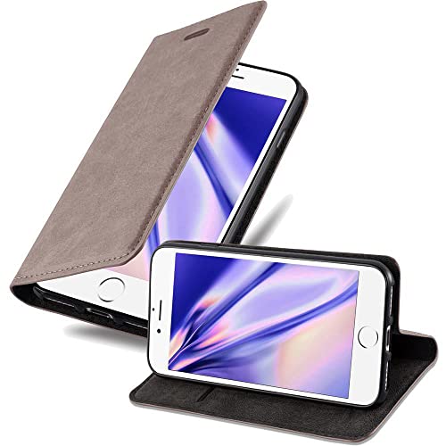 Cadorabo Hülle kompatibel mit Apple iPhone 7 Plus / 7S Plus / 8 Plus aus Kunst Leder Flip Klappbare Magnetische [Kartenfächern] Cover Hülle für iPhone 7 Plus / 7S Plus / 8 Plus Tasche in Braun von Cadorabo