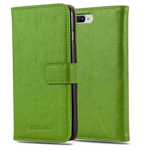 Cadorabo Hülle kompatibel mit Apple iPhone 7 Plus / 7S Plus / 8 Plus aus Kunst Leder Flip Klappbare Magnetische [Kartenfächern] Cover Hülle für iPhone 7 Plus / 7S Plus / 8 Plus Tasche in Grün von Cadorabo