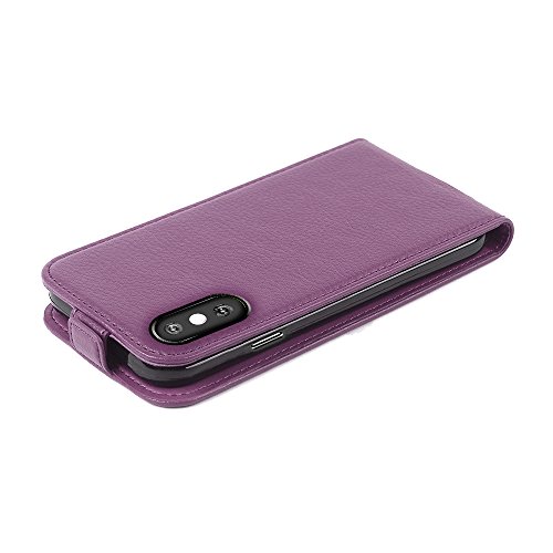 Cadorabo Hülle kompatibel mit Apple iPhone X/XS Flip Design aus Premium Kunst Leder Flip Klappbare Stoßfeste Magnetische Cover Hülle für iPhone X/XS Tasche in Lila Cadorabo Hülle kompatibel mit Apple iPhone X/XS Flip Design aus Premium Kunst Leder Flip Klappbare Stoßfeste Magnetische Cover Hülle für iPhone X/XS Tasche in Lila von Cadorabo